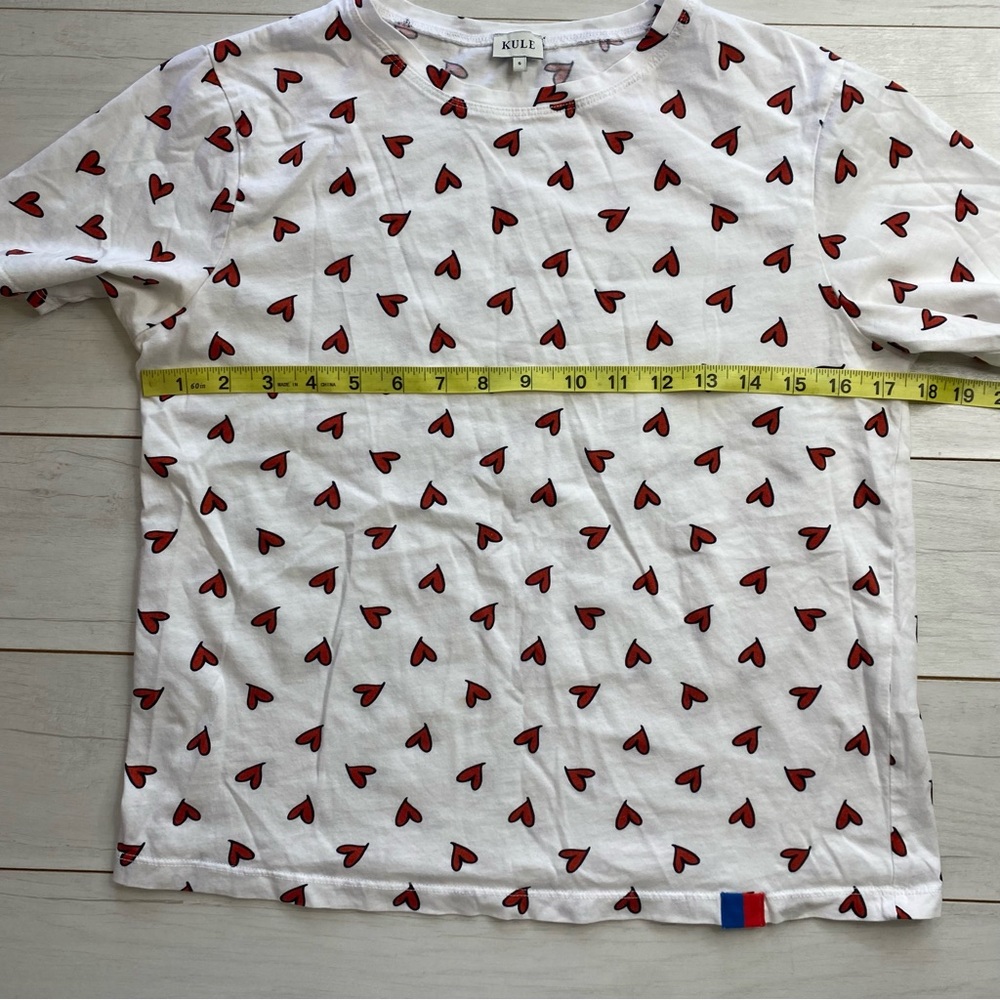 KULE White Short Sleeve Tee with Red Heart Print - Picture 6 of 9